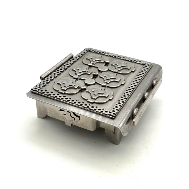 Folk Art Stanley Szwarc Stainless Steel Folk Art Box For Sale - Image 3 of 9