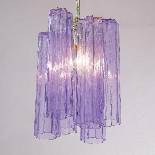 Metal Tronchi Chandelier in Purple Wisteria, Italy, 1990s For Sale - Image 7 of 11