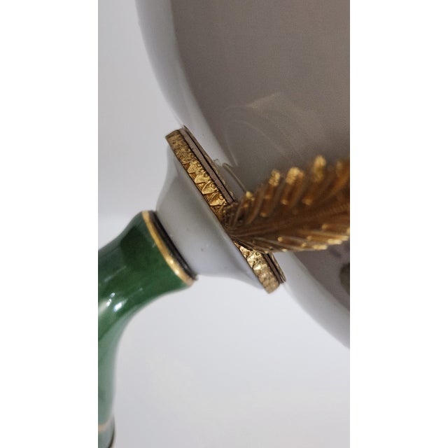 Mid-20th Century French P. Limoges Hand-Painted Porcelain & Gilt-Metal Pedestal Centerpiece Bowl For Sale - Image 15 of 18