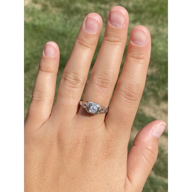 The Diffendall: Ladies Antique 14K Engagement Ring set with 0.33 CTW Diamond For Sale - Image 9 of 10