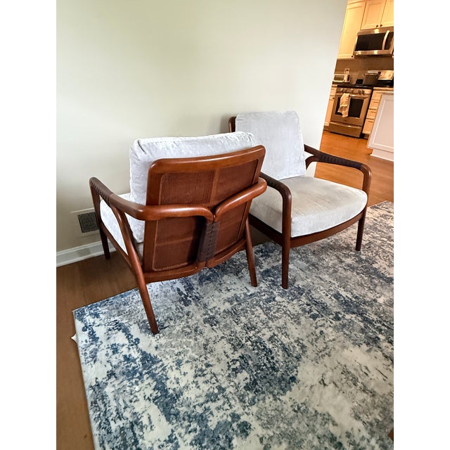 Pair McGuire Knot Lounge Chairs These are super stylish as well as an inviting sit. Leather bindings replace the...