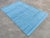 Textile Handmade Cotton Vegetable Dyed Reversible Solid Sky Blue Rug Dhurrie - 6'x9' For Sale - Image 7 of 11