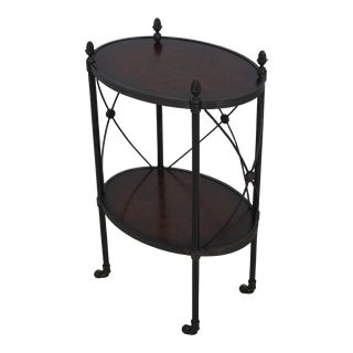 Theodore Alexander Regency Style Oval Burl Walnut Occasional Table For Sale