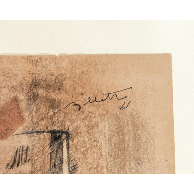1960s Alfredo Billetto, Figure, 1961, Mixed Media on Paper, Framed For Sale - Image 5 of 10