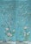 Turquoise Chinoiserie Style Hand-Painted Wallpaper, Turquoise Floral & Bird Mural, Wall Panels for Living Spaces For Sale - Image 8 of 9