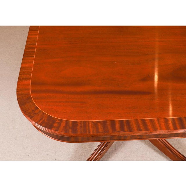 Vintage Regency Revival Flame Mahogany Dining Table and Chairs, Set of 11 For Sale - Image 11 of 14