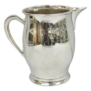 Vintage Silver Plated Copper Bulbous Lemonade Beverage Restaurant Water Pitcher For Sale