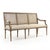 Louis Cane Back Bench with Natural Linen Seat For Sale - Image 4 of 4