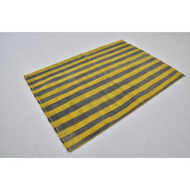 Yellow Vintage Anatolian Wool Rug For Sale - Image 8 of 9