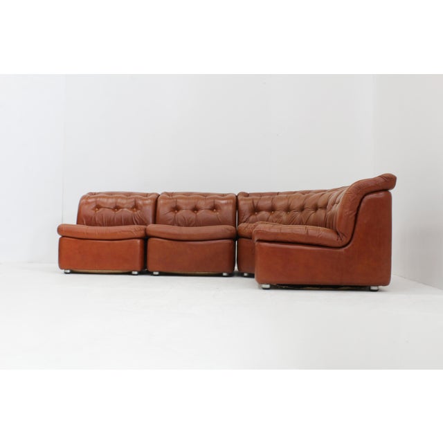 Animal Skin Vintage Italian Curved Modular Sofa, 1970s, Set of 4 For Sale - Image 7 of 10