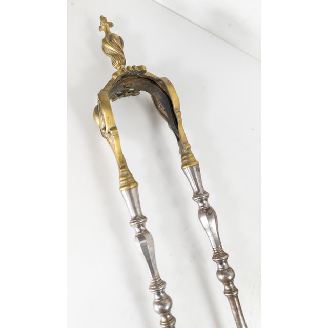 19th Century French or Austrian Bronze Rococo Revival Fireplace Tool Set For Sale - Image 12 of 18