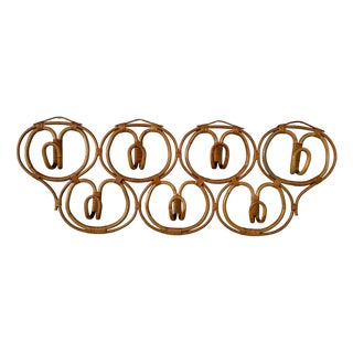 Bamboo and Wicker Coat Rack, Italy, 1960s For Sale