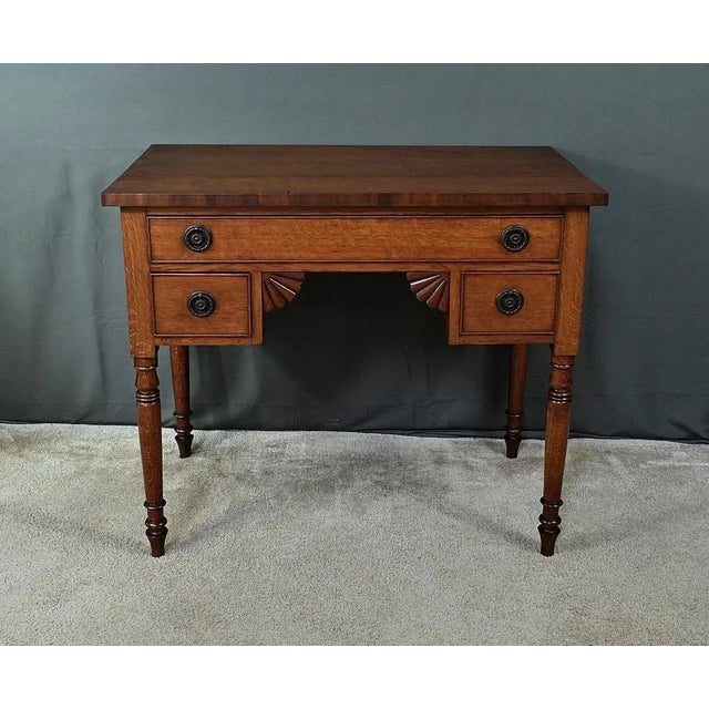 Small English Victorian Desk in Oak For Sale - Image 4 of 18