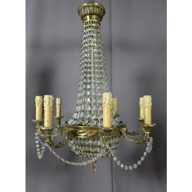 Vintage Chandelier in Bronze and Pampilles For Sale - Image 10 of 12