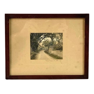 Wallace Nutting Original Antique Arts and Crafts Tinted Photograph Signed, Framed For Sale