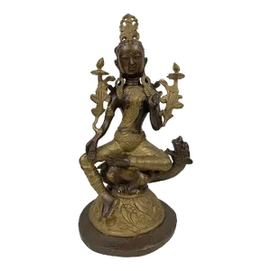 Antique Tibetan Bronze Bodhisattva Du Mu Statuary
