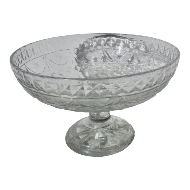 18th Century Irish Cut Glass Center Bowl For Sale