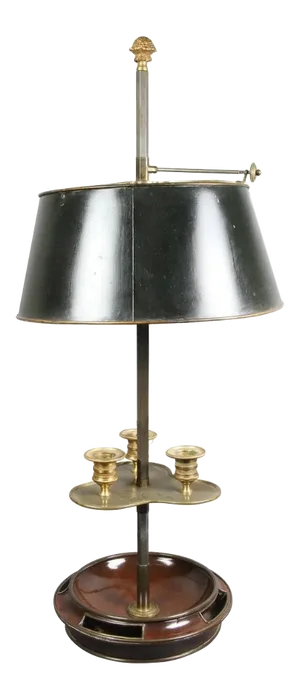 Empire Style Mahogany and Brass Mounted Bouillotte Lamp by Jansen, Paris