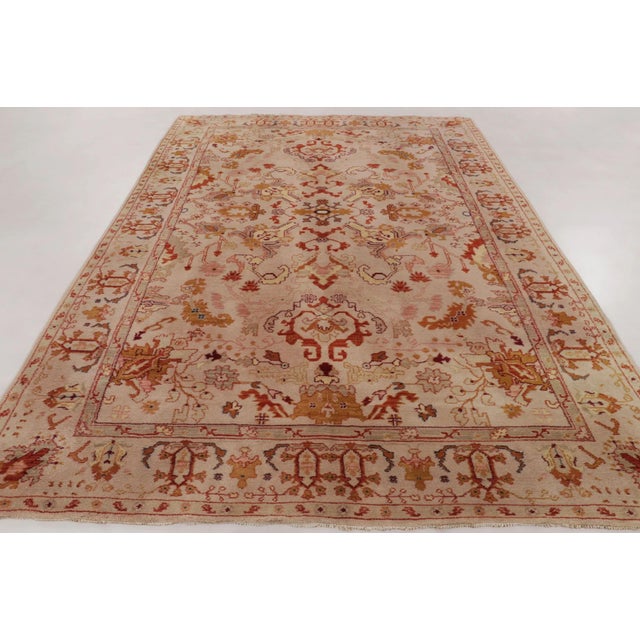Traditional Vintage Oushak Rug With Floral Medallion & Turkish Botanical Design - Rug & Kilim For Sale - Image 3 of 10