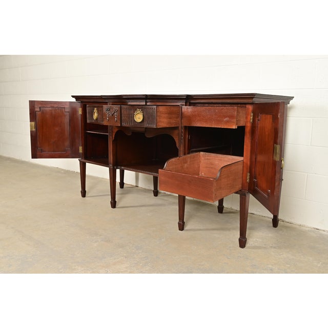Antique French Regency Louis XVI Carved Mahogany Sideboard or Bar Cabinet For Sale In South Bend - Image 6 of 16
