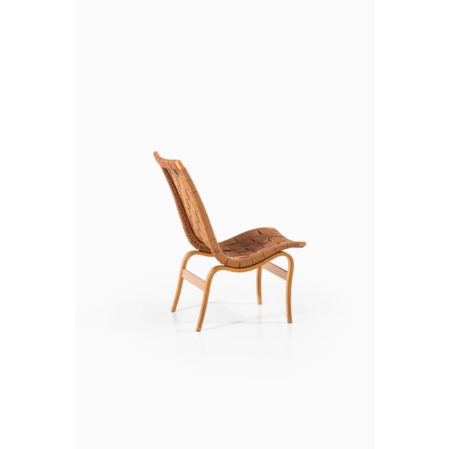 Brown Model Eva Birch and Hemp Armchair by Bruno Mathsson for Vetlanda, 1940s For Sale - Image 8 of 11