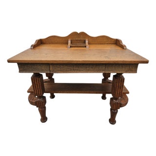 Antique Diminutive Oak Writing Desk For Sale