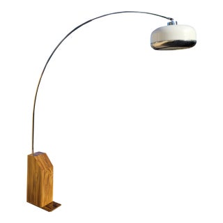 1950s Arc Floor Lamp Attributed to Harvey Guzzini for Laurel For Sale