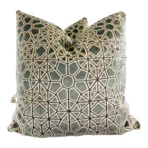 Pollack & Ass. "Crosscut Plush" in Herb 22" Pillows-A Pair