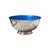 Large, vintage Reed & Barton silver plate Revere bowl with a vivid peacock/cerulean blue enameled interior. Gorgeous pop...