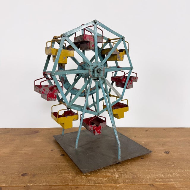 Vintage Metal Ferris Wheel Fairground Model, 1930s For Sale - Image 9 of 9