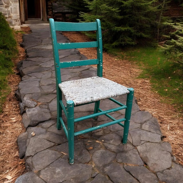 Charmingly authentic- naturally aged with rustic appeal and character showing chippy teal green paint and natural-aged to...