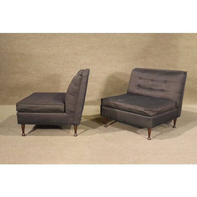 Wood Mid 20th Century Mid-Century Slipper Chairs - 2 Pieces For Sale - Image 7 of 10