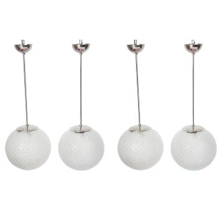 Mid-Century Glass Pendants, Former Czechoslovakia, 1960s, Set of 4 For Sale