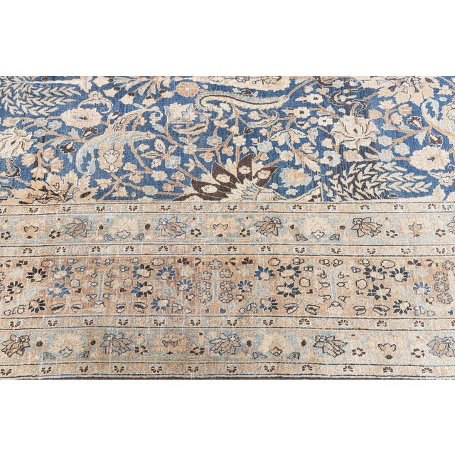 Persian Antique Persian Khorassan Botanic Handmade Wool Rug For Sale - Image 3 of 9