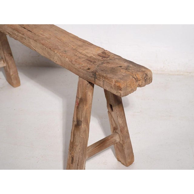 Antique Wooden Bench, 1870s For Sale - Image 6 of 7