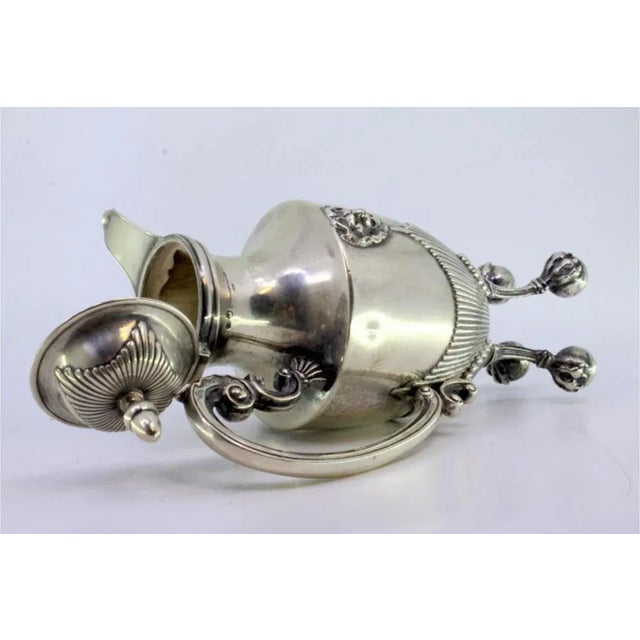 Silver Coffee Pot with Fluted Body, Lion Figure and Claw-Shaped Feet For Sale - Image 4 of 10