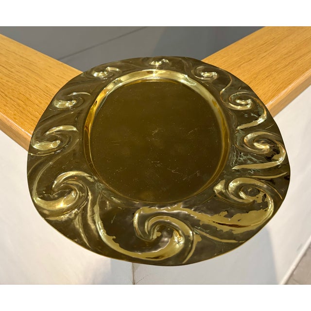 Gold-Plated Metal Decorative Serving Tray For Sale - Image 3 of 5