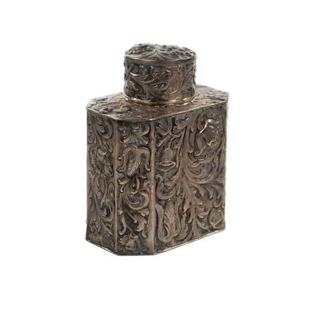 19th Century Antique Silver Repousse Tea Caddy For Sale In Los Angeles - Image 6 of 9
