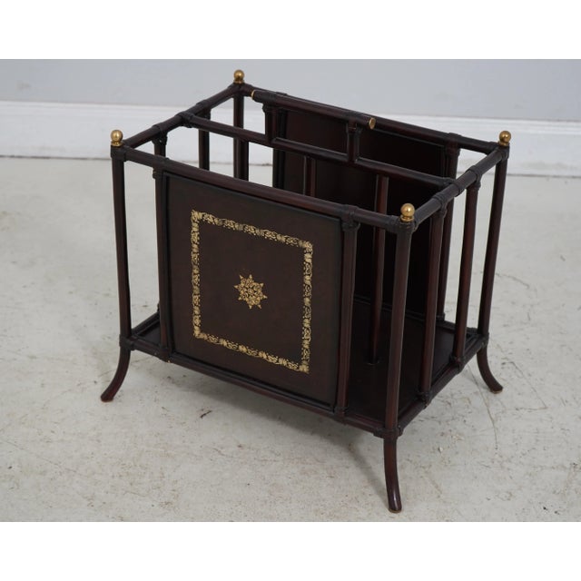 Age: Approx: 25 Years Old Details: Tooled Leather Surfaces Brass Ball Finial Tops Nice Bamboo Form w. Leather Wrappings...