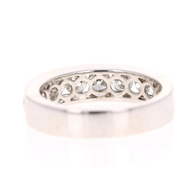 1.25 Carat Round Cut Diamond 14 Karat White Gold Band, Size 7 For Sale - Image 4 of 6