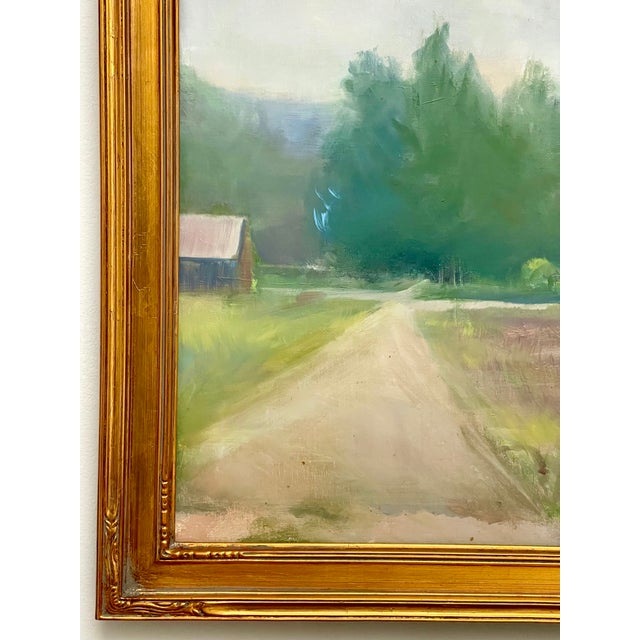 Green Modern Impressionist Oil Painting - Landscape Before the Storm For Sale - Image 8 of 10