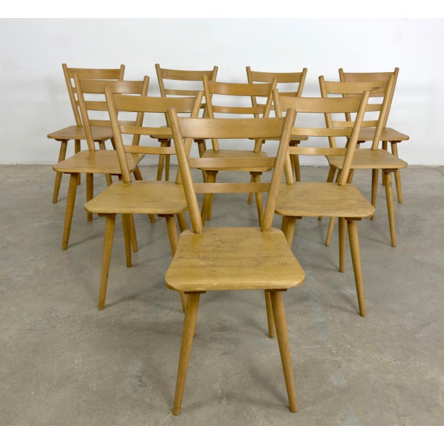 Mid-Century Modern German Brutalist Bistro Chairs - Set of 8 For Sale - Image 3 of 16