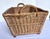 Vintage 1940s European Woven Wicker Rectangular Market Basket For Sale - Image 4 of 12