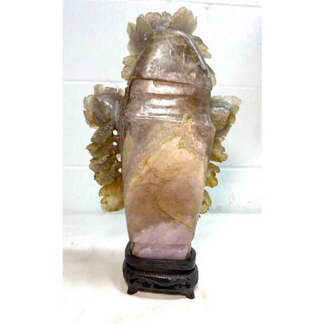 Chinese Large Antique Carved Chinese Amethyst Smokey Quartz Crystal Lidded Urn Sculpture For Sale - Image 3 of 17