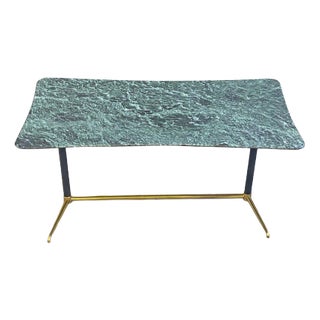 Italian Side Table in Brass and Marble, 1950s For Sale