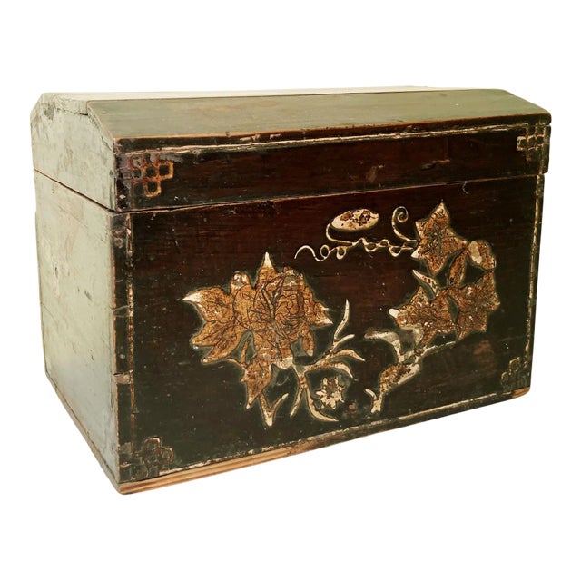 Antique Chinese Hand-Painted Box, Circa Mid of 19th Century For Sale