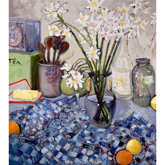 Expressionist Still Life Daffodils Original Oil Painting Hartman For Sale In San Francisco - Image 6 of 11