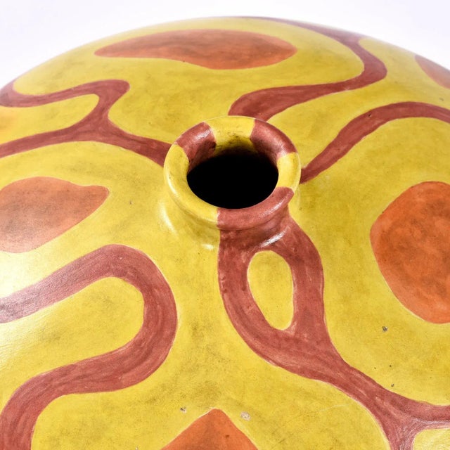 Ceramic Shawn Banks Organic Modern Yellow and Orange Gourd Shaped Large Ceramic Vase For Sale - Image 7 of 7