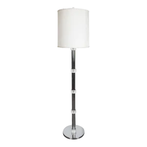Mid-Century Modern Banded Lucite and Chrome Floor Lamp