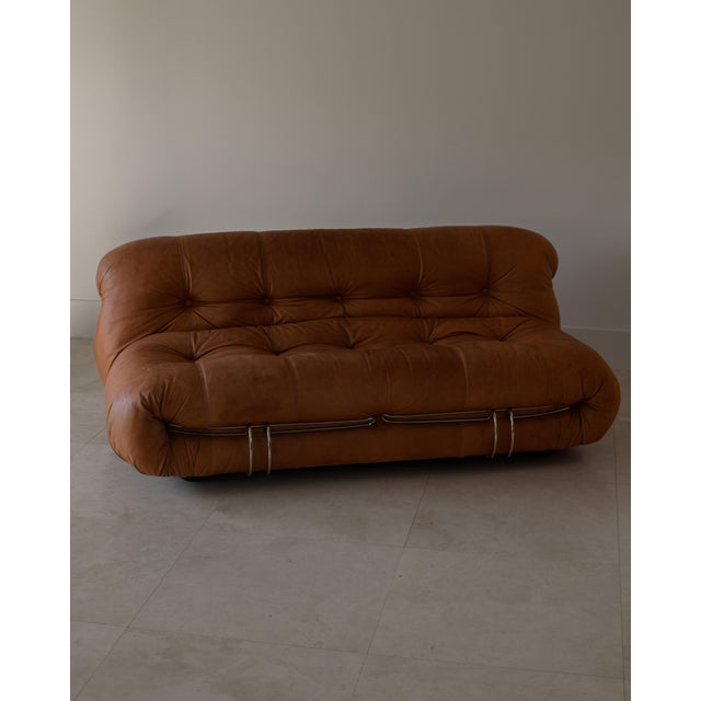 Burnt Orange 1970s Afra and Tobia Scarpa Soriana Sofa for Cassina, Italy For Sale - Image 8 of 9